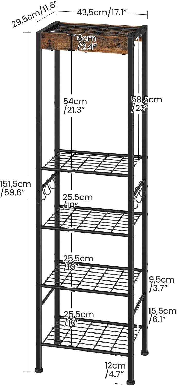 Five-tier freestanding pot rack/kitchen island, multi-functional storage rack - Image 2